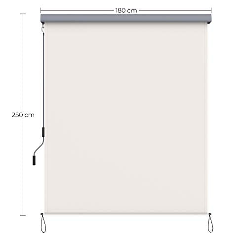 2.5 X 1.8 m (L x W) Vertical Awning for Patio and Balcony with Housing, Outdoor Protection from Sun and Wind, Privacy Screen, Beige