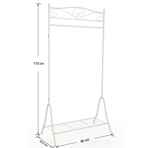 New Garment Coat Rack Clothes Rail Hanger 173 x 90 x 44.5 cm Cream