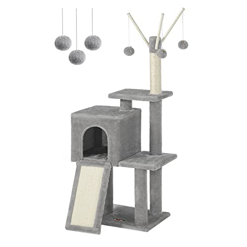 Cat Tree, Cat Tower for Indoor Cats, Kittens, Light Grey