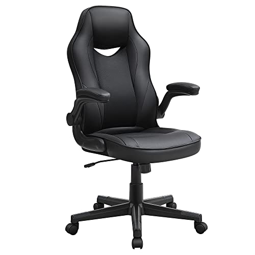 Ergonomic Desk Computer Chair Height Adjustable up to 150kg Load Capacity PU Leather Home Office Office Black