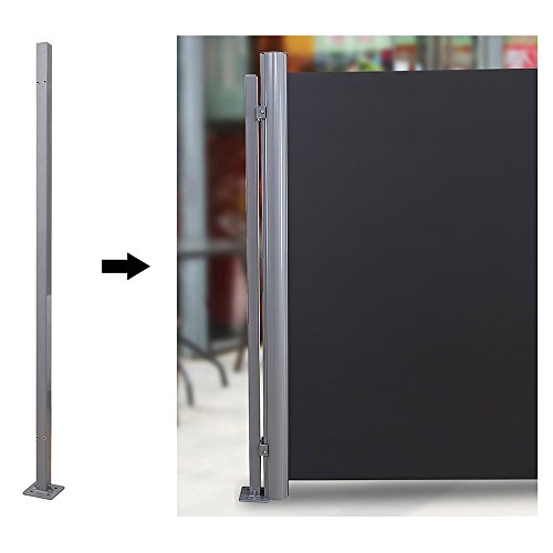 Cassette Holder Post, Retractable Single Side Awning Accessory, No Wall Mounting of Awning Required, Awning Accessories for Floor Mounting, 11.5 x 11.5 x 152 cm, Grey