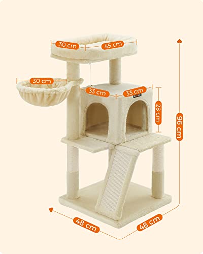 Cat Tree, Cat Tower, Widened Perch for Large Cats, Beige