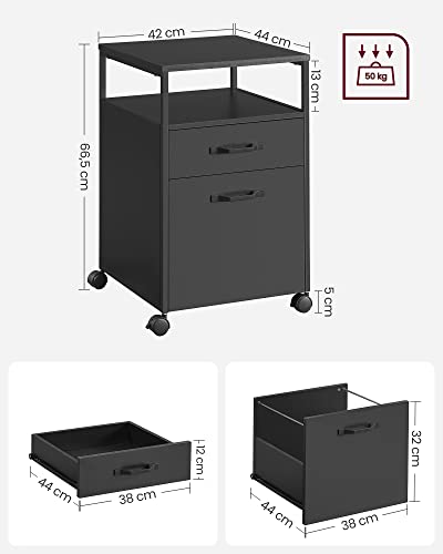 File Cabinet with 2 Drawers, Black