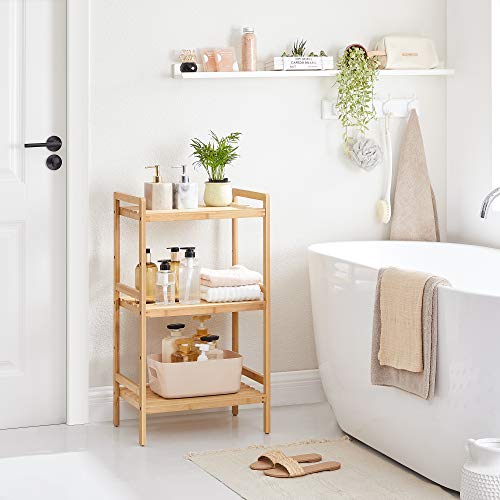 3-Tier Bamboo Storage Rack for Bathroom, Kitchen, Bedroom, 45 x 31.5 x 80 cm, Natural