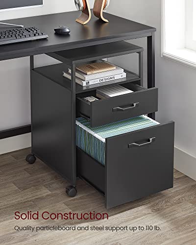 File Cabinet with 2 Drawers, Black