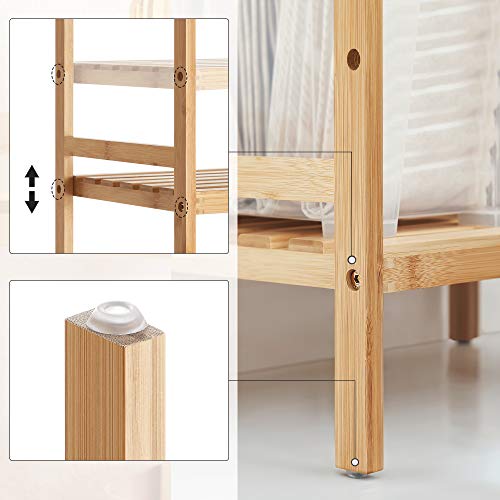 3-Tier Bamboo Storage Rack for Bathroom, Kitchen, Bedroom, 45 x 31.5 x 80 cm, Natural