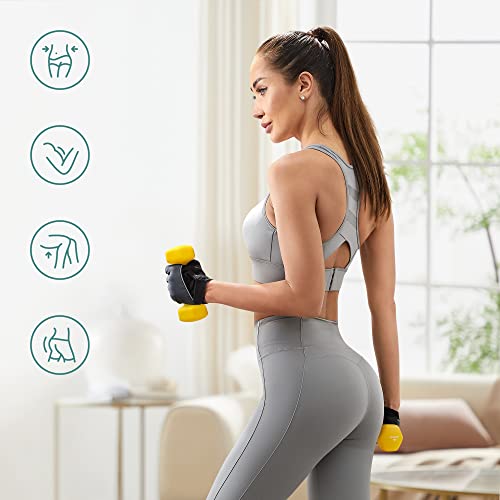 Set of 2 Dumbbells, 2 x 1 kg, Non-Slip Neoprene Hand Weights, with Matte Finish, for Home Workout, Yellow