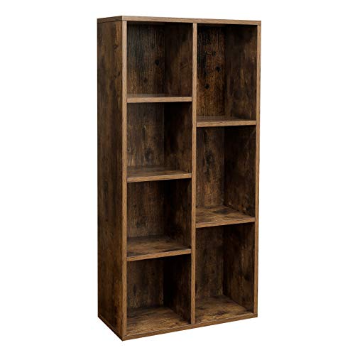 Bookcase, Kid's Bookshelf with 7 Compartments, Freestanding Storage Unit for Decor, in Living Room, Study, and Office, 50 x 24 x 106 cm, Rustic Brown