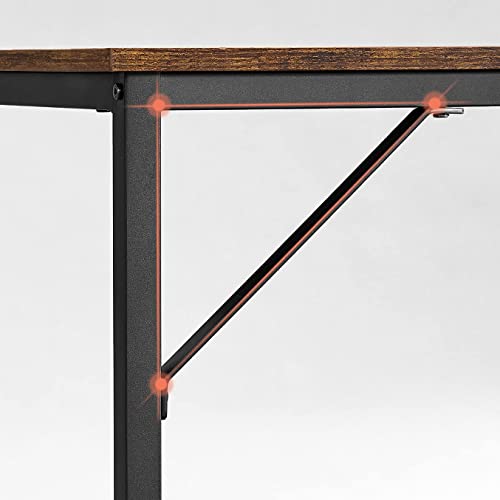 Writing Desk, Computer Desk, Small Office Table, 120 x 60 x 75 cm, Study, Home Office, Simple Assembly, Steel, Industrial Design, Rustic Brown and Black