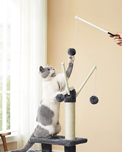 Cat Tree, Cat Tower for Indoor Cats, Kittens, Smoky Grey