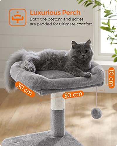 Multilevel Cat Tree, 110 cm Cat Tower, Cat Condo, Light Grey