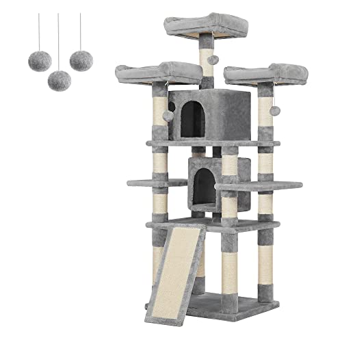 Cat Tree, Large Cat Tower, 172 cm, Light Grey