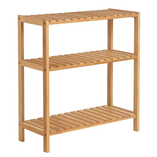 Bamboo Shelving Unit for the Bathroom/Kitchen/Shoe Rack, 60 x 26 x 66 cm Ideal for the bathroom, living room, hallway, kitchen or balcony.