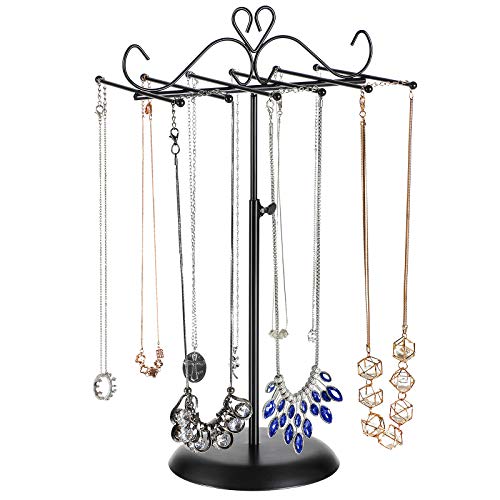 Jewellery Display Stand Holder, Metal Jewellery Rack Tree, for Necklaces, Chokers, Bracelets, Earrings, Great Gift Idea, Black