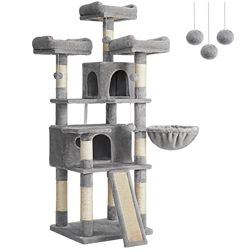 Cat Tree, XXL Cat Condo 172 cm, Light Grey