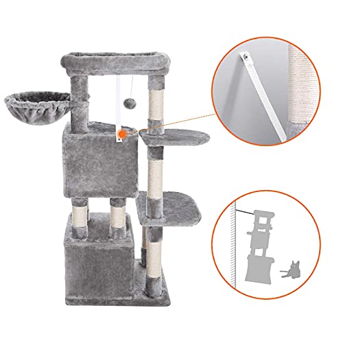 Cat Tree, Cat Condo, Activity Centre, 120 cm, Light Grey