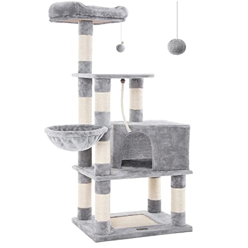 Stable Cat Tree, Play Tower 138 cm, Light Grey