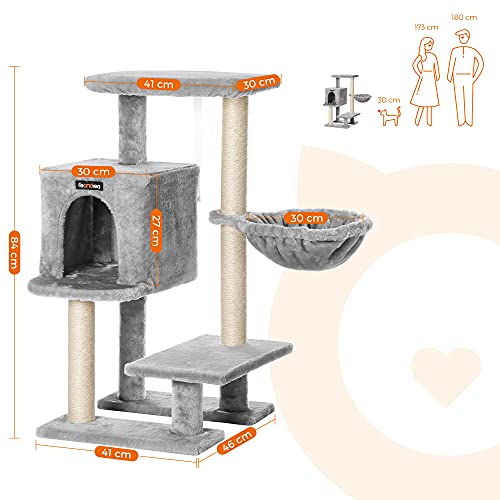 Cat Tree, Small Cat Condo 84 cm, Cat Tower, Light Grey