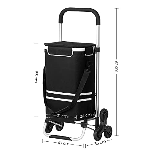 Foldable Shopping Trolley with Cooling Compartment Black