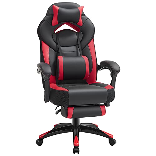 Executive Office Chair, Ergonomic, Black, Red