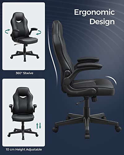 Ergonomic Desk Computer Chair Height Adjustable up to 150kg Load Capacity PU Leather Home Office Office Black