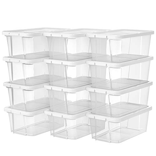 Set of 12 Shoe boxes Storage boxes for shoes Shoe storage box Transparent With plastic lid for shoes up to size 41