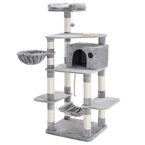 Cat Tree, Play Tower 164 cm, Light Grey