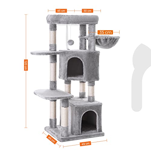 Cat Tree, Cat Condo, Activity Centre, 120 cm, Light Grey