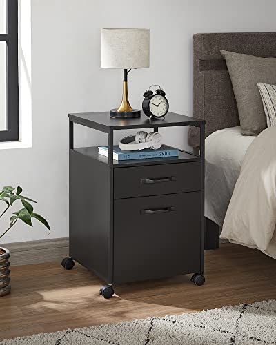 File Cabinet with 2 Drawers, Black