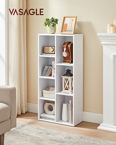 Bookcase, Kid's Bookshelf with 7 Compartments, Freestanding Storage Unit for Decor, in Living Room, Study, and Office, 50 x 24 x 106 cm, White