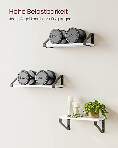 Industrial Design Floating Shelves Set of 3 Wall Mounted Sturdy Display Shelves for Living Room Bathroom Kitchen