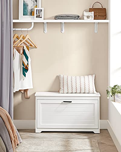 Shoe Cabinet with Cap, Bench with Adjustable Inner Dividers, Hinged Door, with Side Handles, for Hallway, 80 x 30 x 46 cm, White