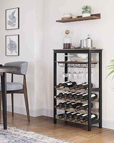 Wine Rack for 24 Wine Bottles - Greige and Black