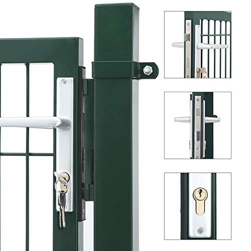 Garden Galvanised Steel Robust and Durable with Lock and Key Gate Dimensions: 150 x 106 cm Green