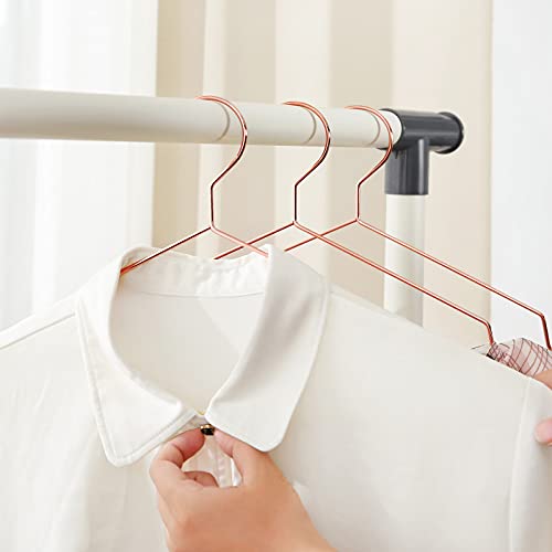 20-Pack Clothes Hangers, Space-Saving Coat Suit Hangers, Rust-Resistant, Chrome-Plated, 42 cm, Rose Gold