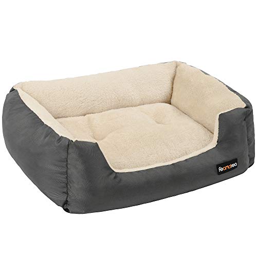 Dog Bed, Reversible Cushion, 70 x 55 x 21 cm, Dark Grey