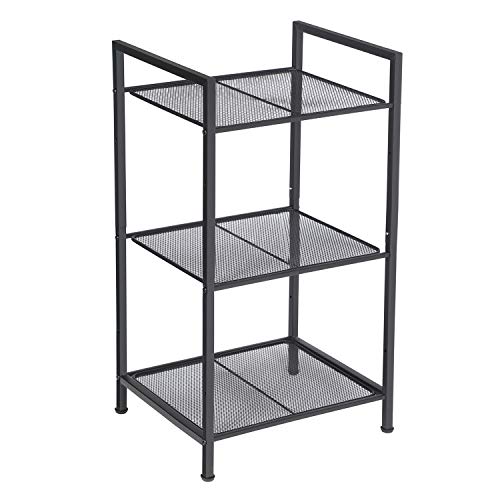 Metal Bathroom Shelf Kitchen Shelf 3 Tier Bathroom Shelf Standing Shelf Plant Shelf Expandable Adjustable Shelves Industrial Design for Bathroom Kitchen Black