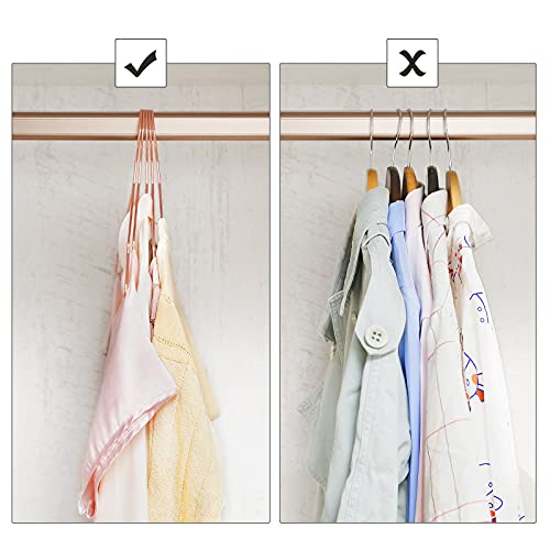 20-Pack Clothes Hangers, Space-Saving Coat Suit Hangers, Rust-Resistant, Chrome-Plated, 42 cm, Rose Gold