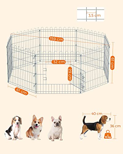 Puppy Run Rabbit Foldable Run for Dogs Silver