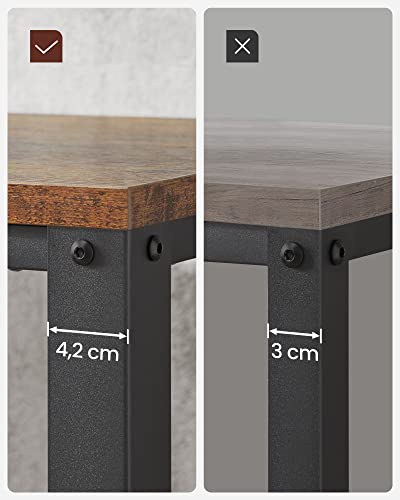 Coffee Table, Cocktail Table, Easy to Assemble, Industrial Side Table, Bedroom, with Metal Frame, with Storage Shelf, for Living Room, Bedroom, Rustic Brown