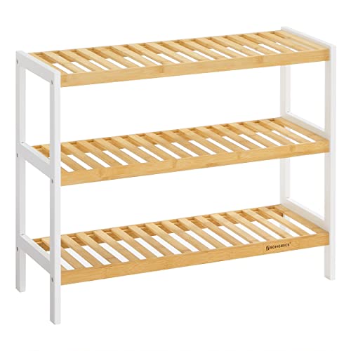 3-Tier Bamboo Shoe Rack, Stand Organizer, Storage Shelf, 70 x 26 x 55 cm (W x D x H), ideal for Hallway, Bathroom, Living Room, bedroom and Corridor