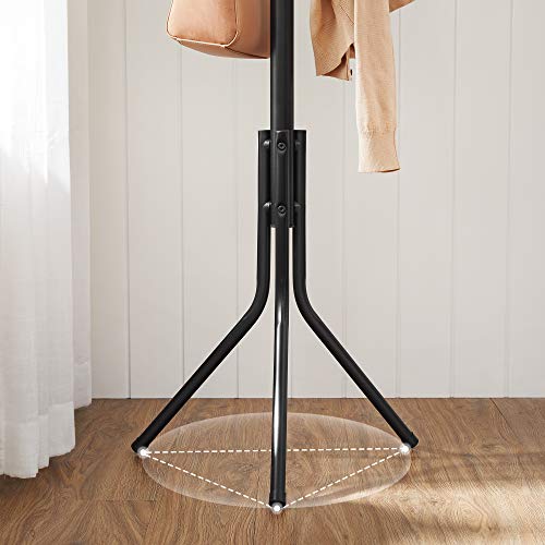 Metal Coat Rack, Clothes Stand, Hat Handbag Hanger, 182 cm Tall Hall Tree, Black