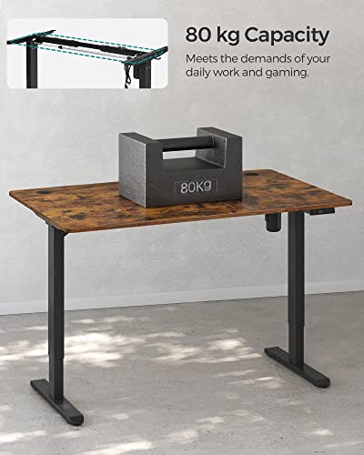 Height-adjustable electric desk, table frame, desk stand, without table top, with hook, infinitely adjustable, memory function, steel, black