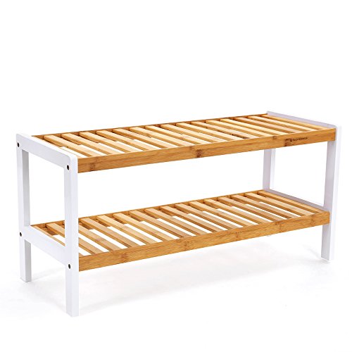 2-Tier Bamboo Shoe Rack, Storage Shelf, 70 x 26 x 33 cm