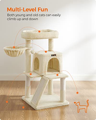 Cat Tree, Cat Tower, Widened Perch for Large Cats, Beige