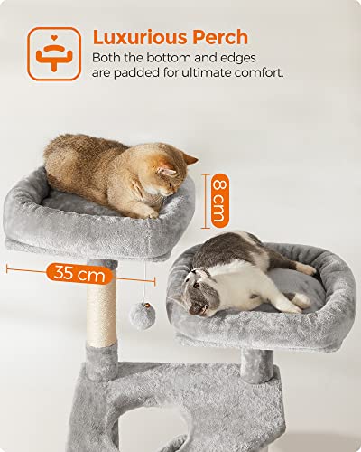 Cat Tree, Cat Tower 142 cm, Cat Activity Centre, Light Grey