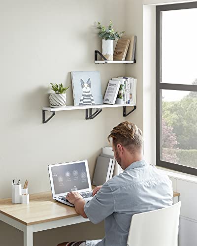 Industrial Design Floating Shelves Set of 3 Wall Mounted Sturdy Display Shelves for Living Room Bathroom Kitchen