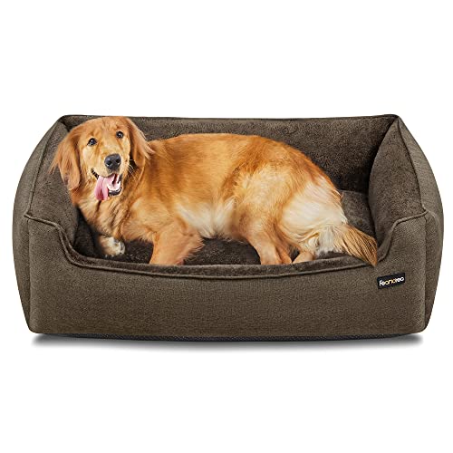 Dog Bed, Pet Bed, Dog Sofa with Removable Washable Cover, for Large Dogs, 110 x 75 x 27 cm, Brown