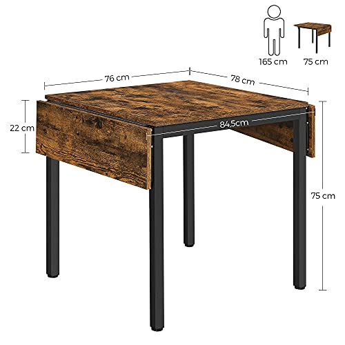 Folding Dining Table for 2-4 People for Small Spaces Vintage Brown/Black