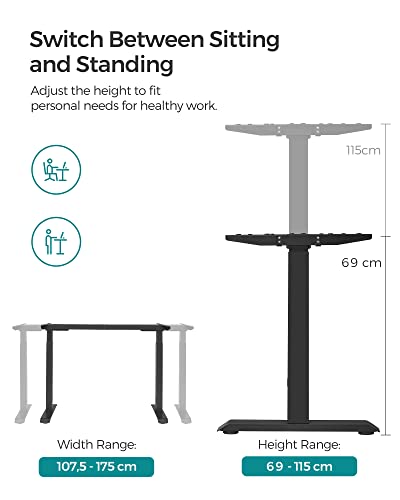 Double Motor Table Frame Height Adjustable Black